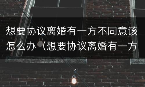 想要协议离婚有一方不同意该怎么办（想要协议离婚有一方不同意该怎么办呢）