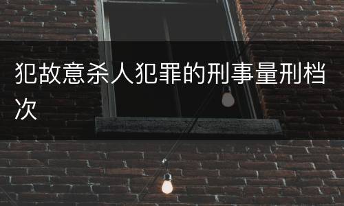 犯故意杀人犯罪的刑事量刑档次