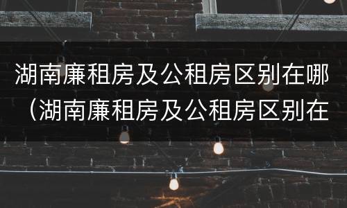 湖南廉租房及公租房区别在哪（湖南廉租房及公租房区别在哪查）