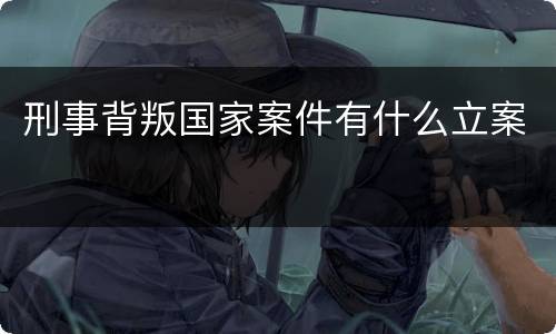 刑事背叛国家案件有什么立案