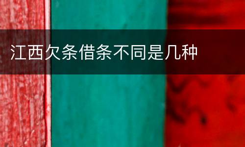 江西欠条借条不同是几种