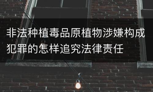非法种植毒品原植物涉嫌构成犯罪的怎样追究法律责任
