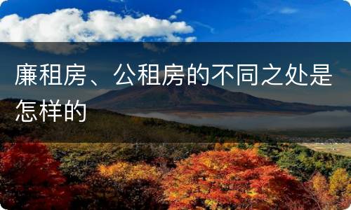 廉租房、公租房的不同之处是怎样的
