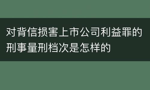 对背信损害上市公司利益罪的刑事量刑档次是怎样的