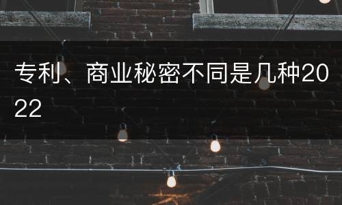 专利、商业秘密不同是几种2022