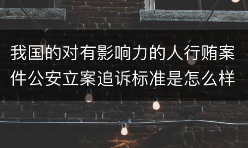 我国的对有影响力的人行贿案件公安立案追诉标准是怎么样规定