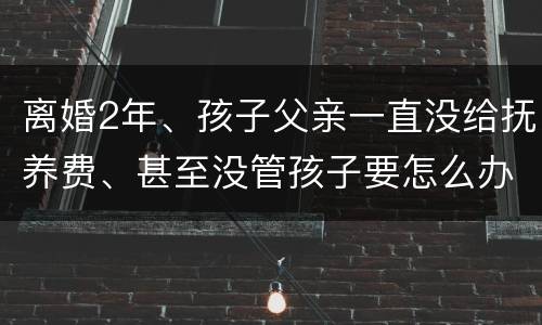 离婚2年、孩子父亲一直没给抚养费、甚至没管孩子要怎么办