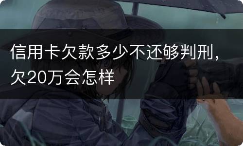 信用卡欠款多少不还够判刑，欠20万会怎样