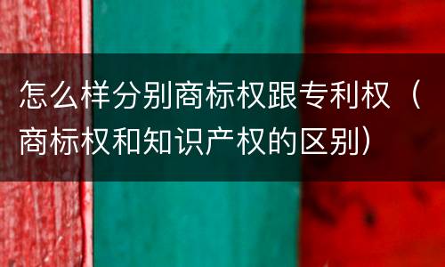 怎么样分别商标权跟专利权（商标权和知识产权的区别）