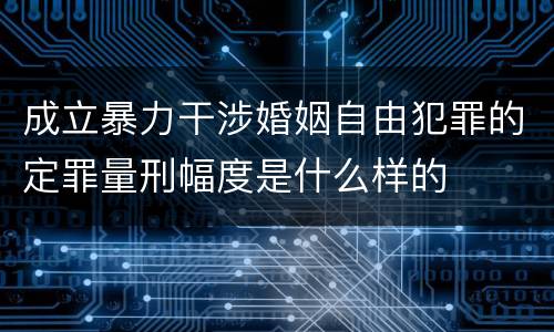 成立暴力干涉婚姻自由犯罪的定罪量刑幅度是什么样的