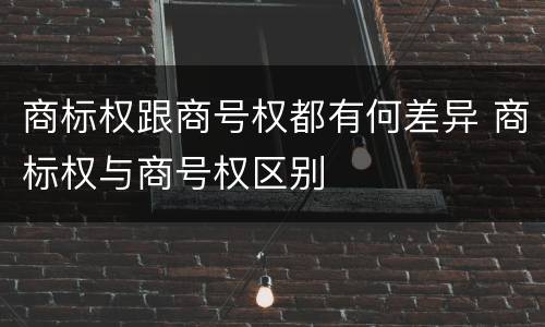 商标权跟商号权都有何差异 商标权与商号权区别