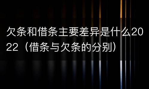 欠条和借条主要差异是什么2022（借条与欠条的分别）