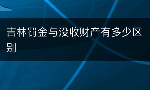 吉林罚金与没收财产有多少区别