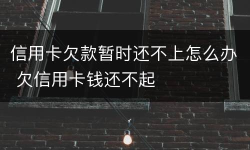信用卡欠款暂时还不上怎么办 欠信用卡钱还不起