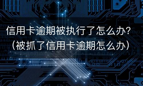 信用卡逾期被执行了怎么办？（被抓了信用卡逾期怎么办）