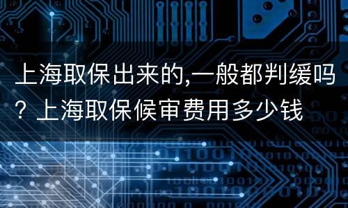 上海取保出来的,一般都判缓吗? 上海取保候审费用多少钱
