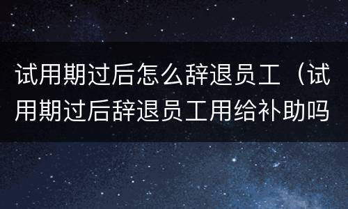 试用期过后怎么辞退员工（试用期过后辞退员工用给补助吗）