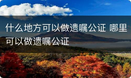 什么地方可以做遗嘱公证 哪里可以做遗嘱公证