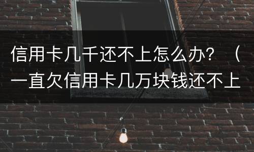 信用卡几千还不上怎么办？（一直欠信用卡几万块钱还不上怎么办）