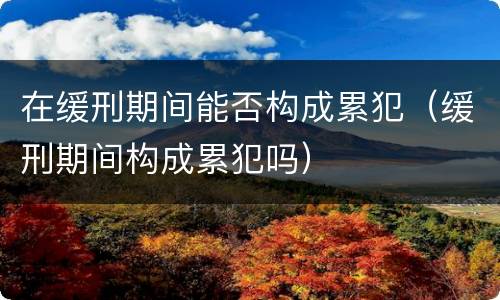 在缓刑期间能否构成累犯（缓刑期间构成累犯吗）