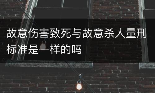 故意伤害致死与故意杀人量刑标准是一样的吗