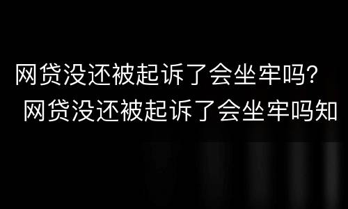 网贷没还被起诉了会坐牢吗？ 网贷没还被起诉了会坐牢吗知乎