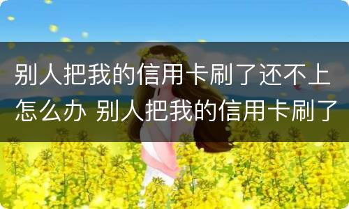 别人把我的信用卡刷了还不上怎么办 别人把我的信用卡刷了还不上怎么办呢