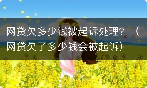 网贷欠多少钱被起诉处理？（网贷欠了多少钱会被起诉）