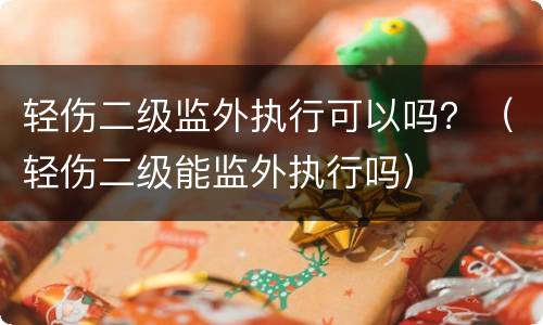 轻伤二级监外执行可以吗？（轻伤二级能监外执行吗）
