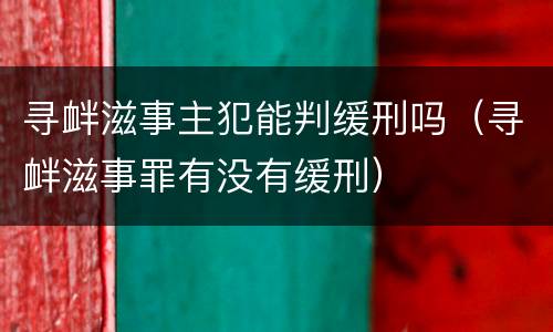 寻衅滋事主犯能判缓刑吗（寻衅滋事罪有没有缓刑）