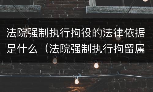 法院强制执行拘役的法律依据是什么（法院强制执行拘留属于什么拘留）