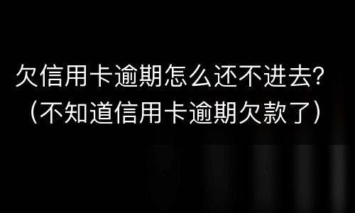 欠信用卡逾期怎么还不进去？（不知道信用卡逾期欠款了）