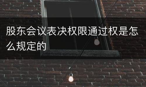 股东会议表决权限通过权是怎么规定的