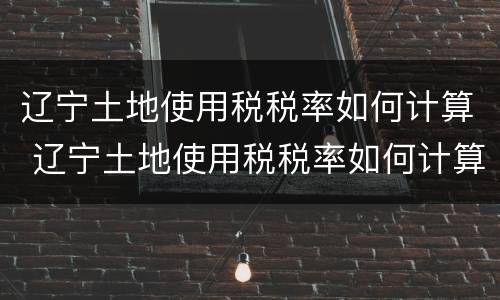 辽宁土地使用税税率如何计算 辽宁土地使用税税率如何计算出来的