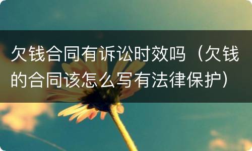 欠钱合同有诉讼时效吗（欠钱的合同该怎么写有法律保护）