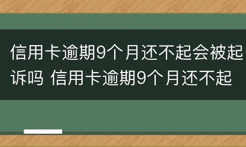 信用卡逾期9个月还不起会被起诉吗 信用卡逾期9个月还不起会被起诉吗怎么办