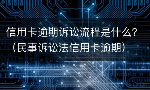 信用卡逾期诉讼流程是什么？（民事诉讼法信用卡逾期）