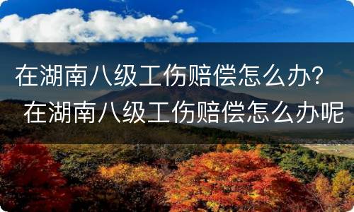在湖南八级工伤赔偿怎么办？ 在湖南八级工伤赔偿怎么办呢