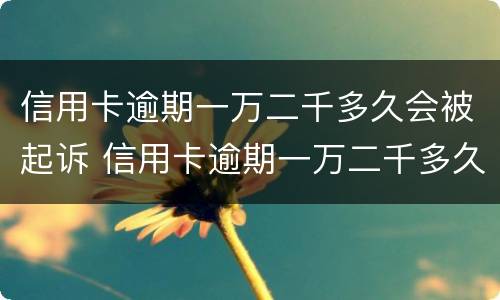 信用卡逾期一万二千多久会被起诉 信用卡逾期一万二千多久会被起诉成功
