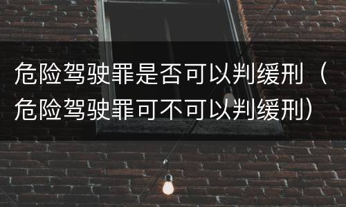 危险驾驶罪是否可以判缓刑（危险驾驶罪可不可以判缓刑）
