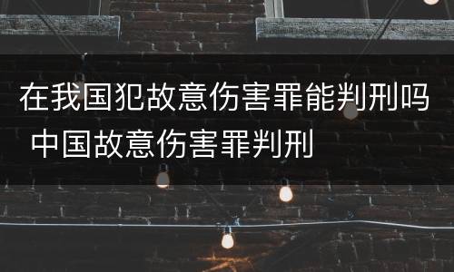 在我国犯故意伤害罪能判刑吗 中国故意伤害罪判刑
