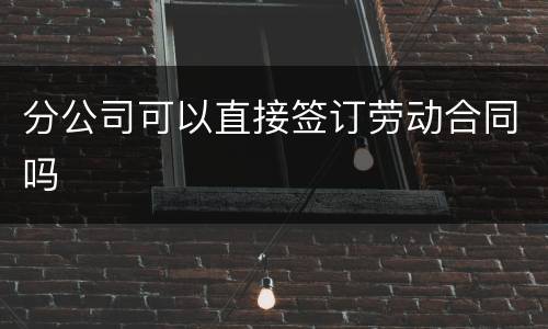 分公司可以直接签订劳动合同吗