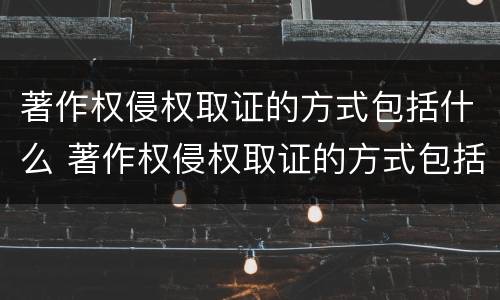 著作权侵权取证的方式包括什么 著作权侵权取证的方式包括什么法律