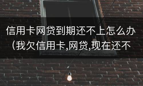 信用卡网贷到期还不上怎么办（我欠信用卡,网贷,现在还不上,该怎么办）