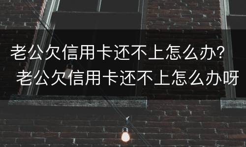 老公欠信用卡还不上怎么办？ 老公欠信用卡还不上怎么办呀