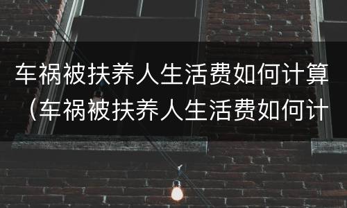 车祸被扶养人生活费如何计算（车祸被扶养人生活费如何计算的）