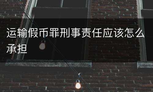 运输假币罪刑事责任应该怎么承担