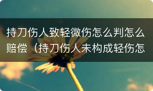 持刀伤人致轻微伤怎么判怎么赔偿（持刀伤人未构成轻伤怎么判）