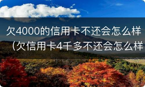 欠4000的信用卡不还会怎么样（欠信用卡4千多不还会怎么样）