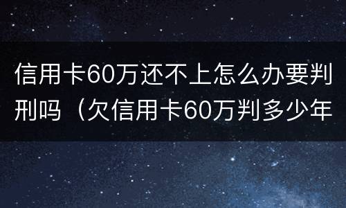 信用卡60万还不上怎么办要判刑吗（欠信用卡60万判多少年）